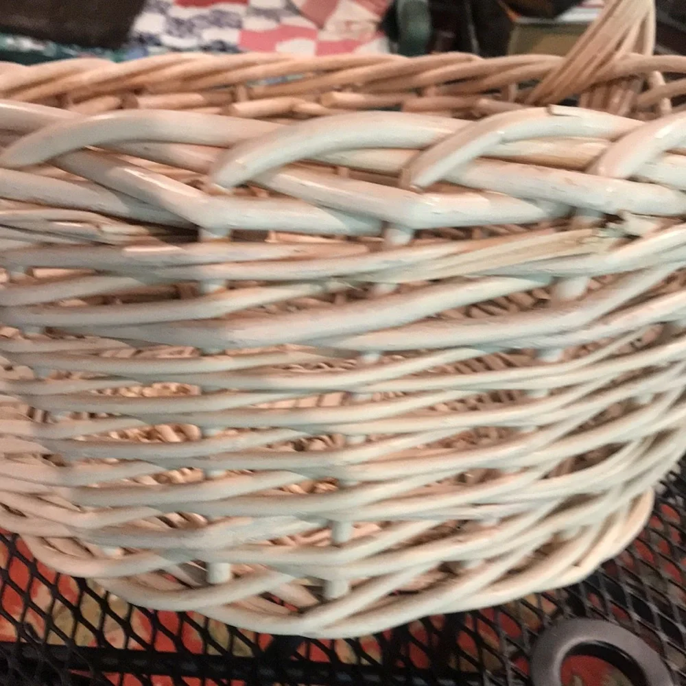 White Basket Large Sturdy Handle